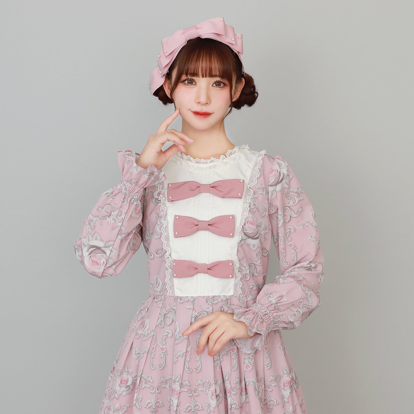 Rococo Rose triple ribbon dress