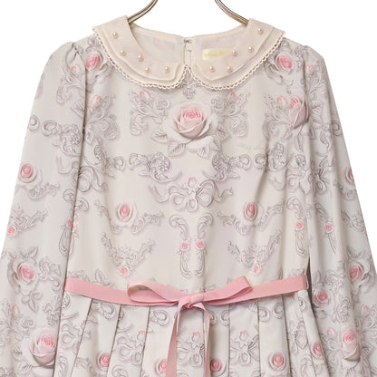 Rococo Rose pearl collar dress