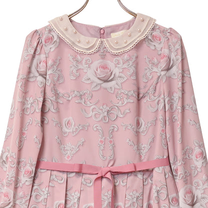 Rococo Rose pearl collar dress