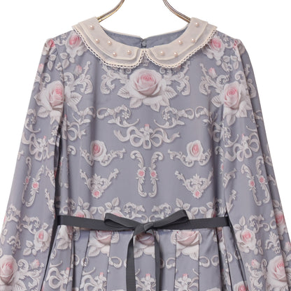 Rococo Rose pearl collar dress