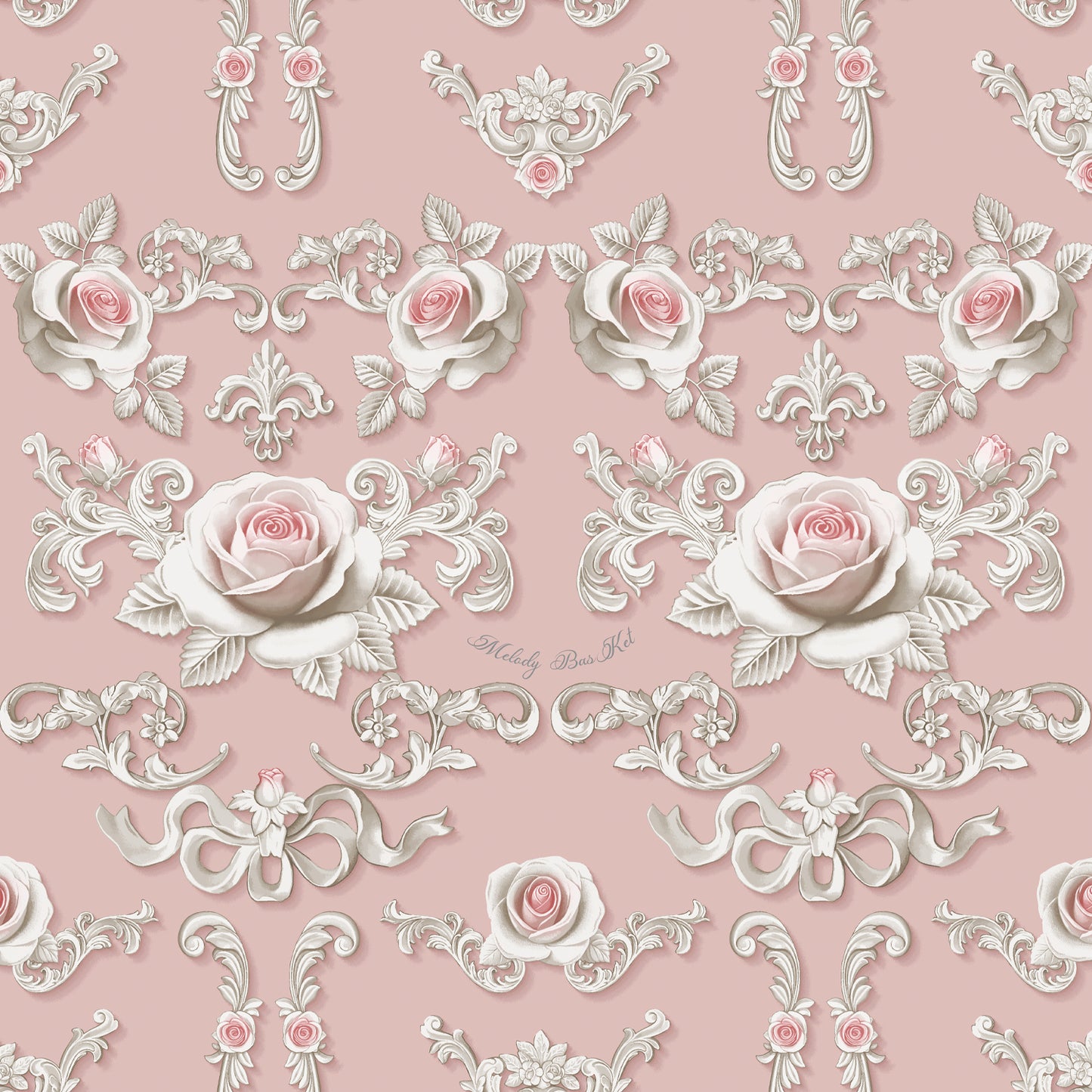 Rococo Rose pearl collar dress