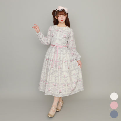 Rococo Rose pearl collar dress