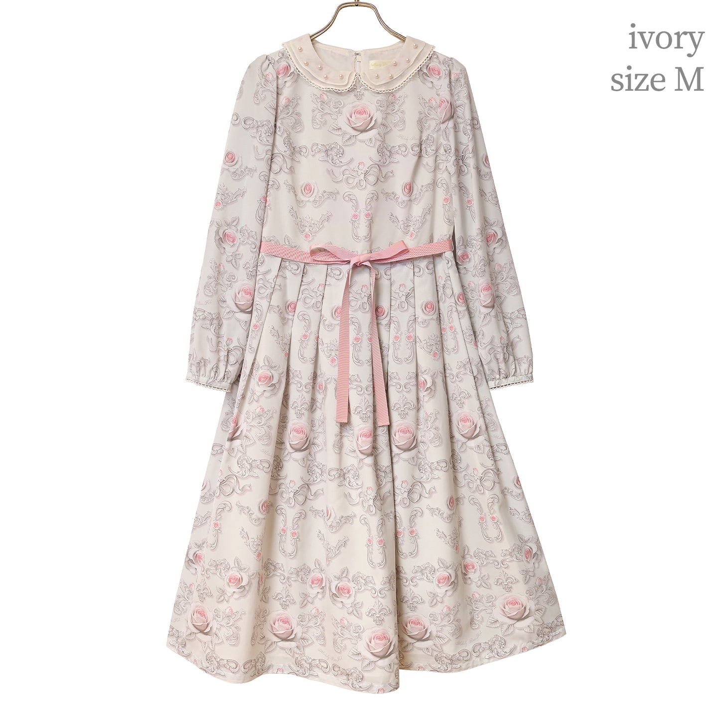 Rococo Rose pearl collar dress