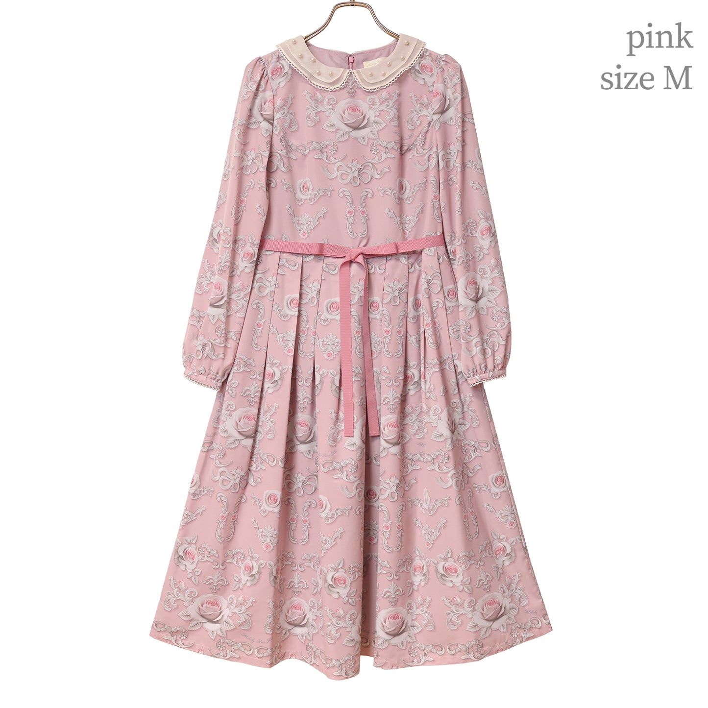 Rococo Rose pearl collar dress