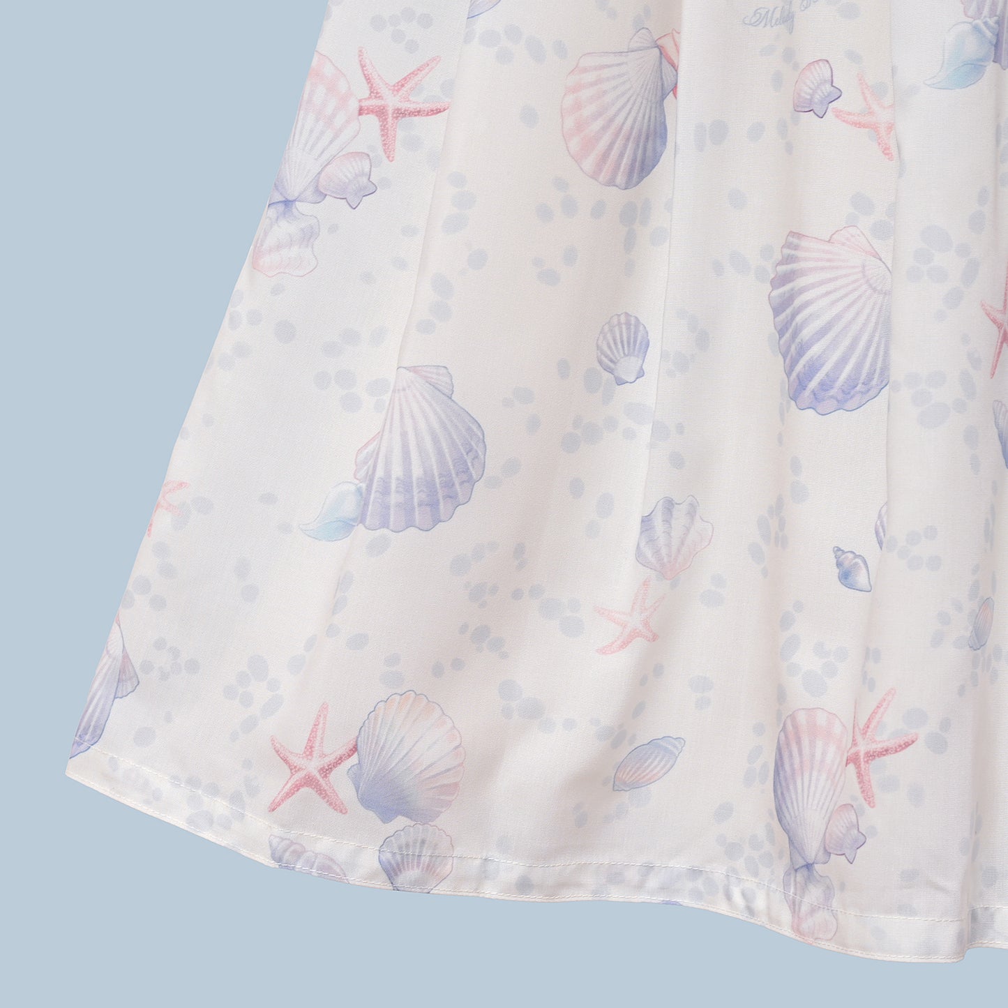 Seaside shell balloon sleeves dress