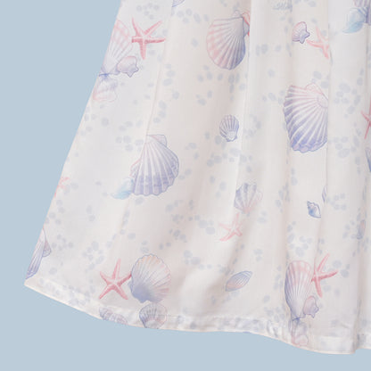 Seaside shell balloon sleeves dress