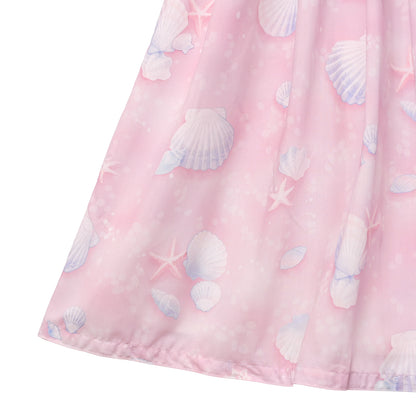 Seaside shell balloon sleeves dress