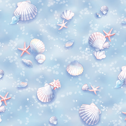 Seaside shell balloon sleeves dress