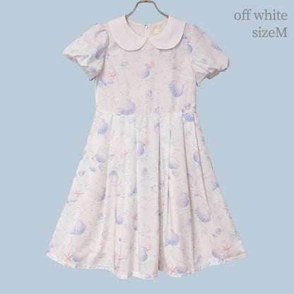 Seaside shell balloon sleeves dress
