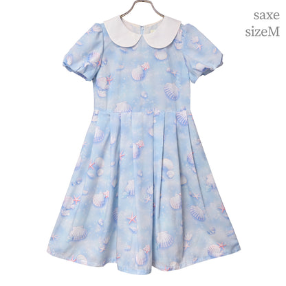 Seaside shell balloon sleeves dress