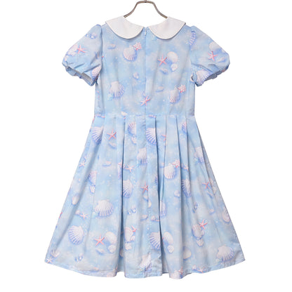 Seaside shell balloon sleeves dress