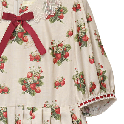 Strawberry time Vネックワンピース