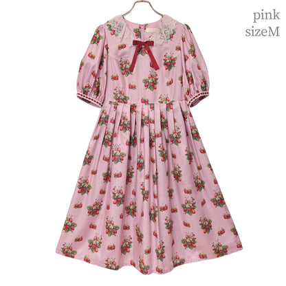 Strawberry time Vネックワンピース