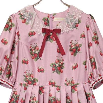 Strawberry time Vネックワンピース