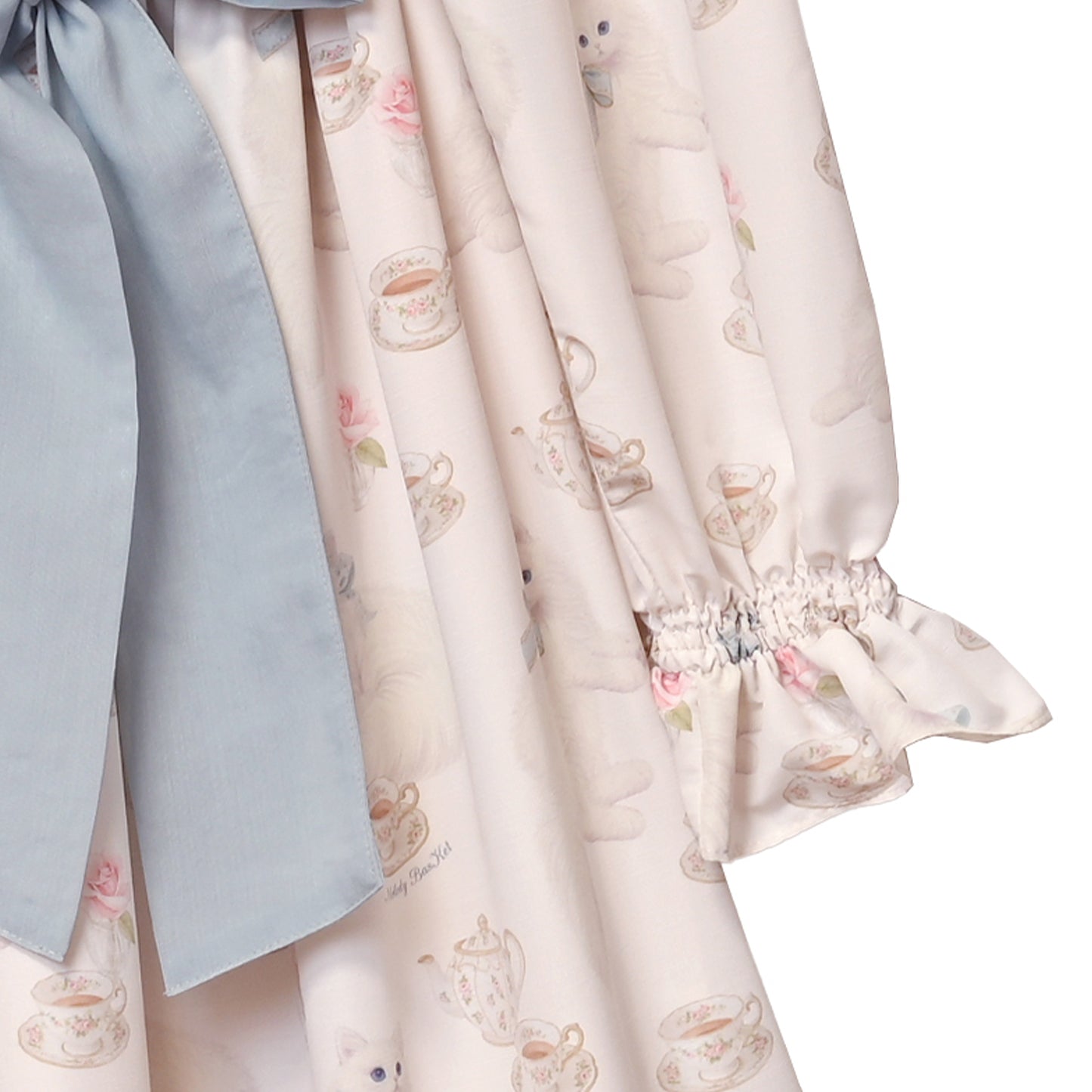 白猫のTea timeフリルカラーワンピース