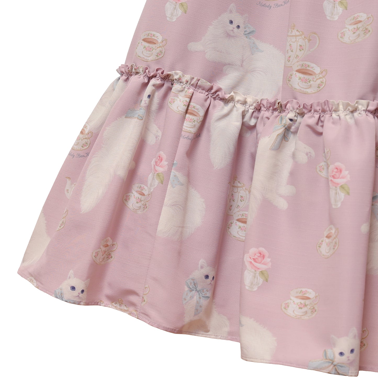 白猫のTea timeフリルカラーワンピース