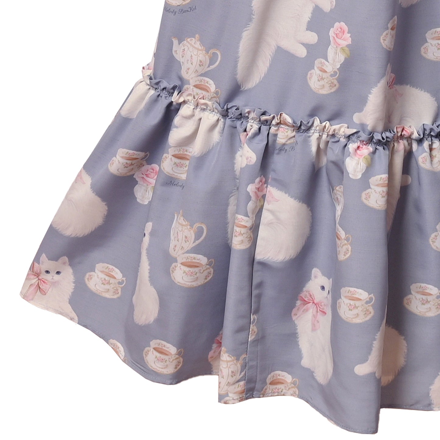 白猫のTea timeフリルカラーワンピース