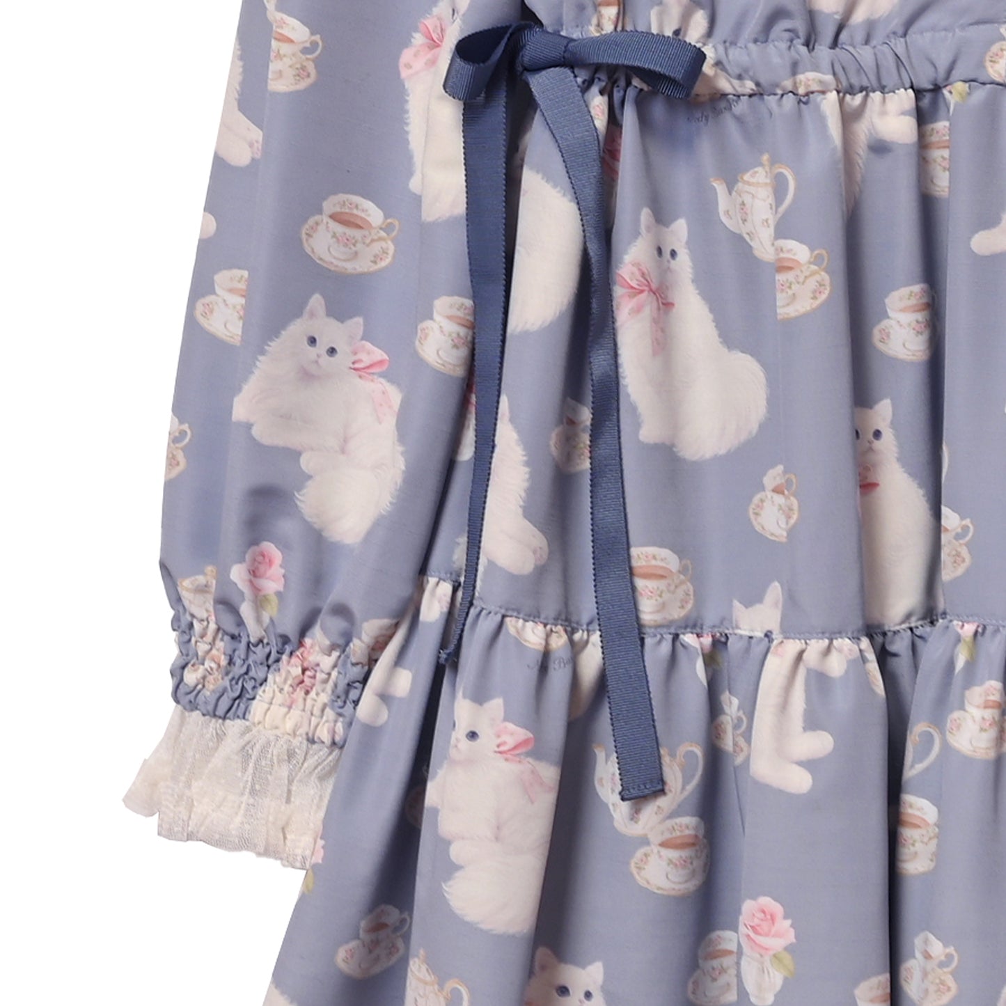 白猫のTea timeサイドリボンワンピース