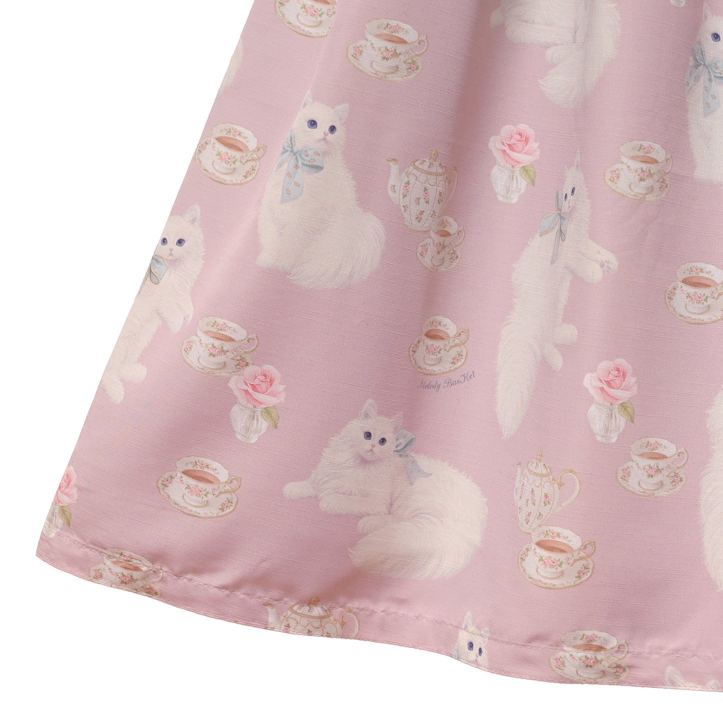 白猫のTea timeサイドリボンワンピース