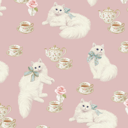 白猫のTea timeサイドリボンワンピース