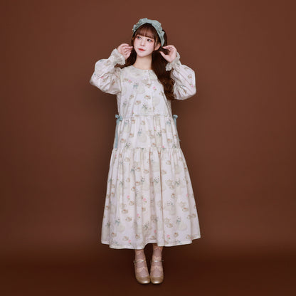 白猫のTea timeサイドリボンワンピース