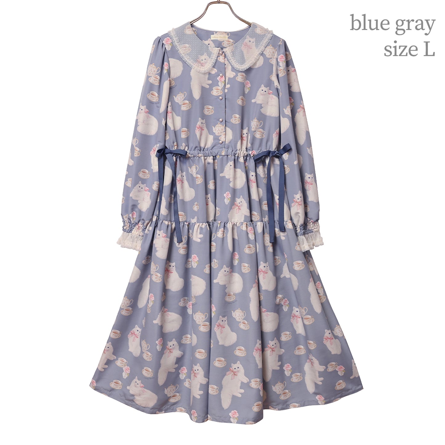 白猫のTea timeサイドリボンワンピース