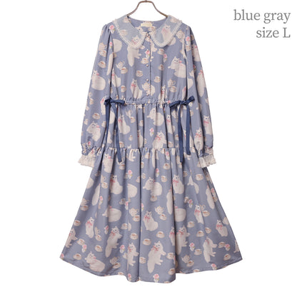 白猫のTea timeサイドリボンワンピース