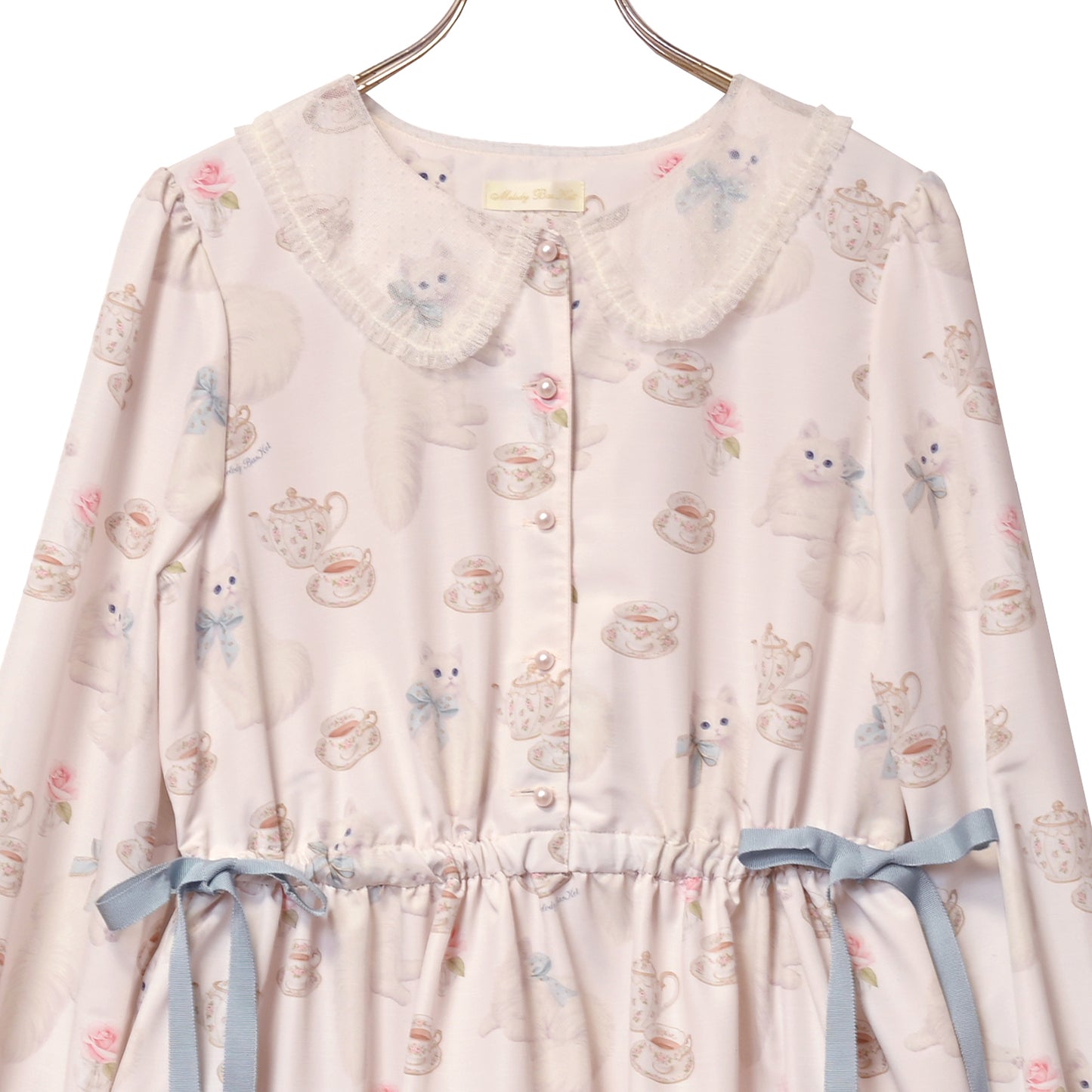 白猫のTea timeサイドリボンワンピース