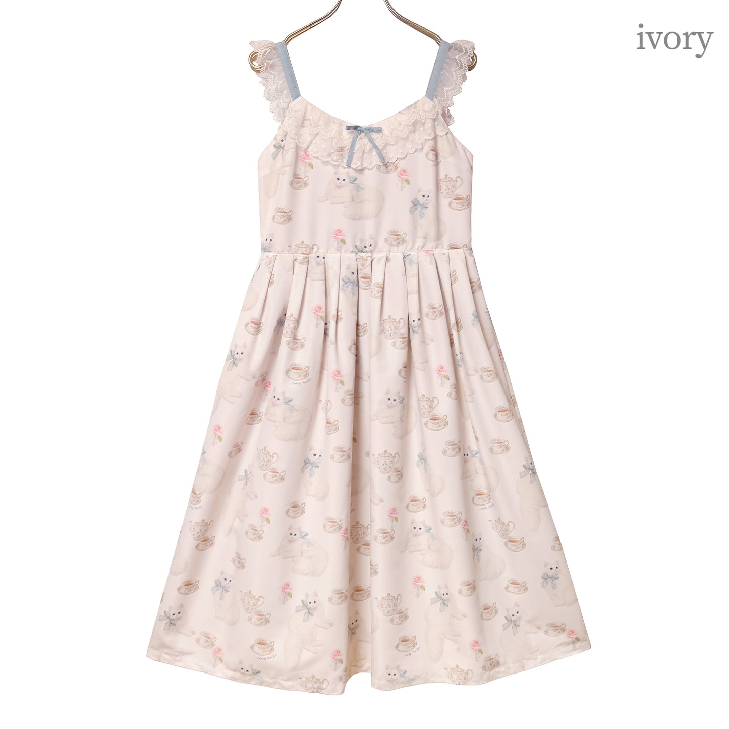 白猫のTea timeジャンパースカート