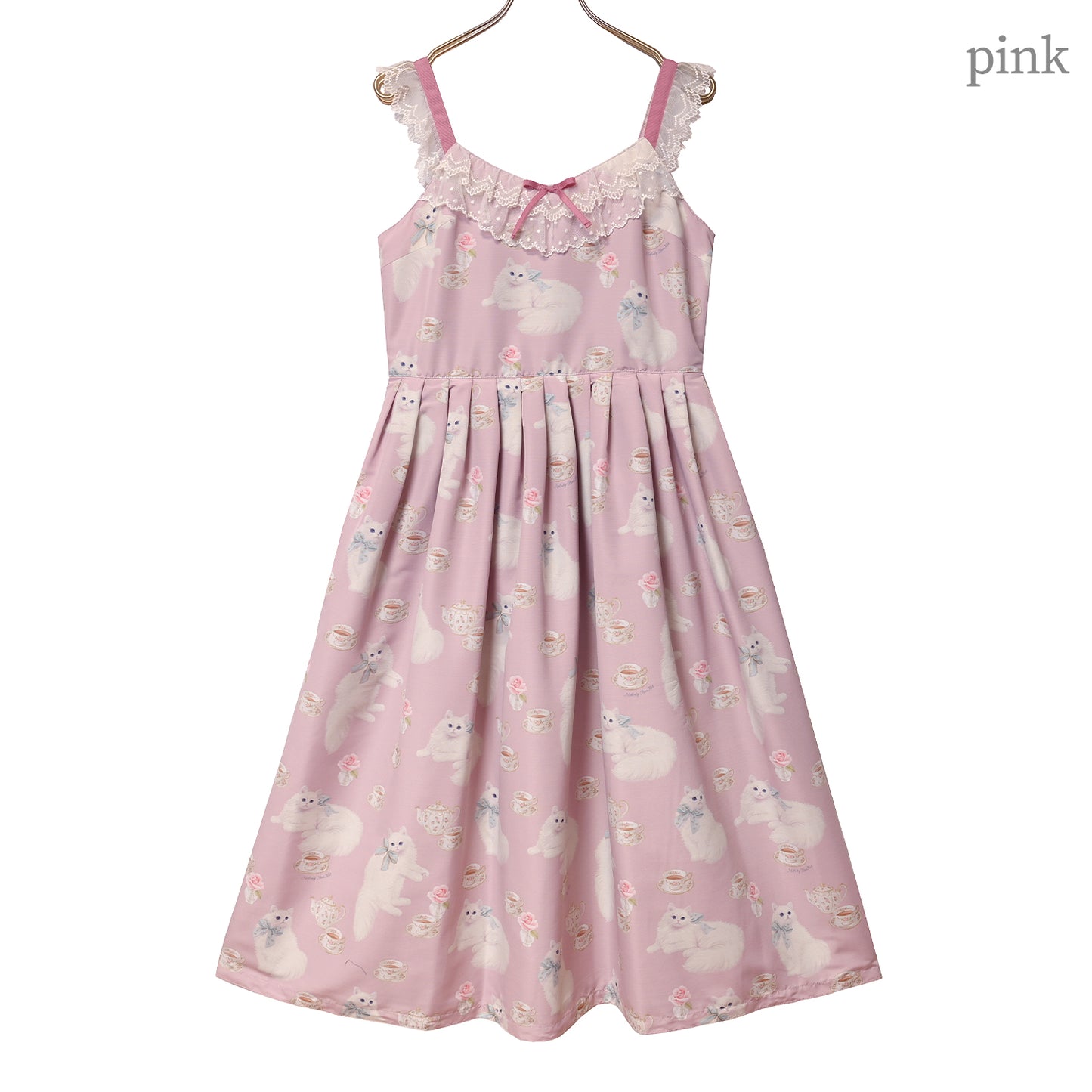 白猫のTea timeジャンパースカート