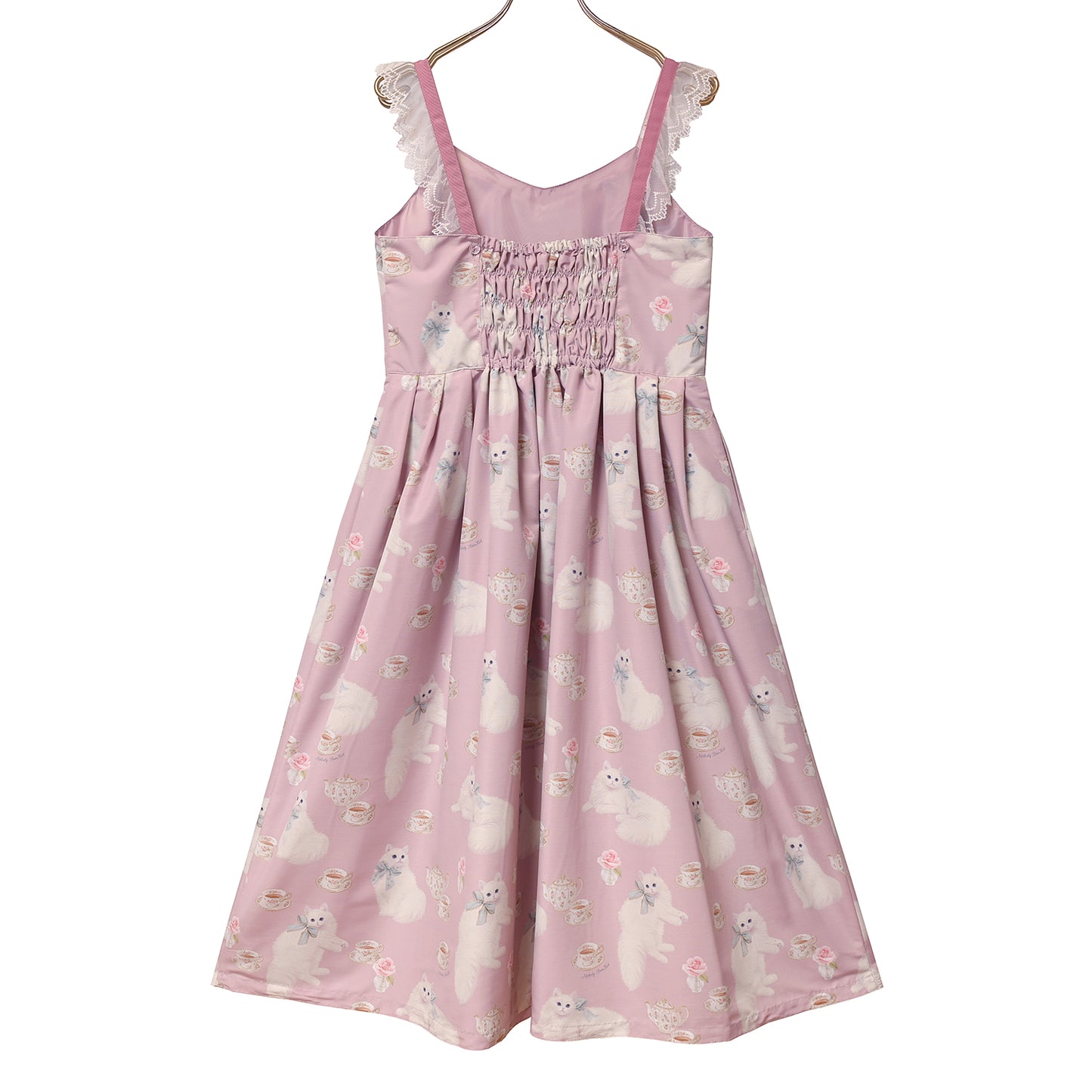 白猫のTea timeジャンパースカート