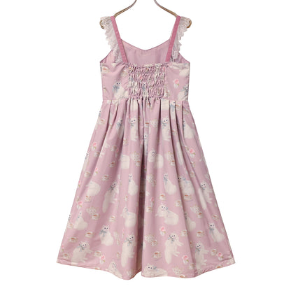 白猫のTea timeジャンパースカート