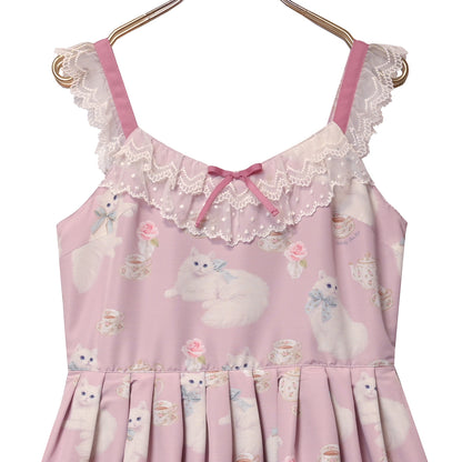 白猫のTea timeジャンパースカート