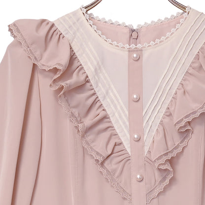 MelodyレースVヨークフリルワンピース