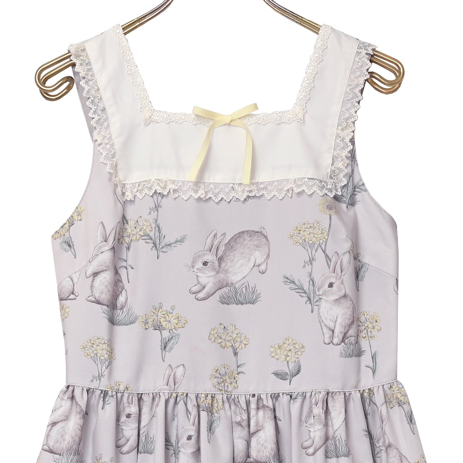 Melody Basket 24SS 白鳥とお花のスカート リボン メロバス Botanical Rabbitジャンパースカート-Melody BasKet(メロディー