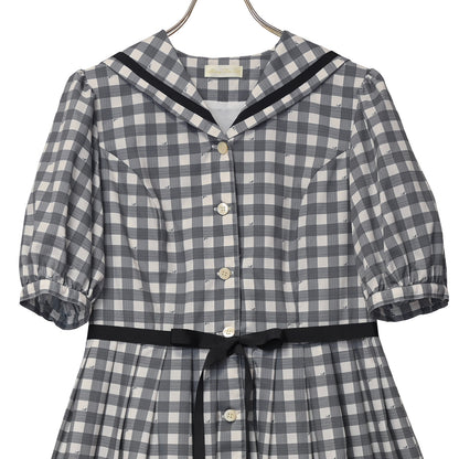 Melody Gingham checkセーラーワンピース
