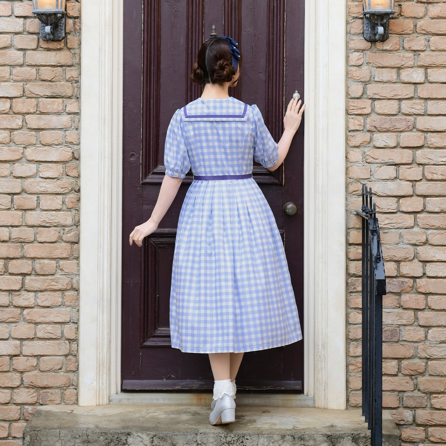 Melody Gingham checkセーラーワンピース-Melody BasKet(メロディ