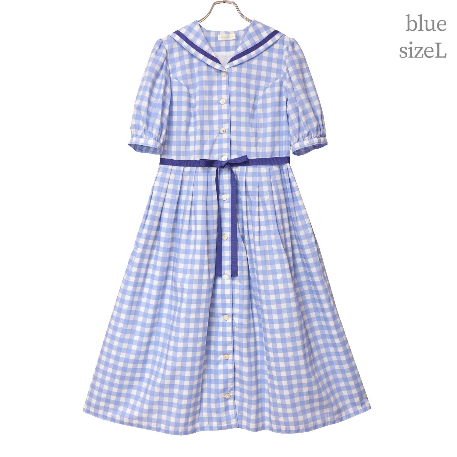 Melody Gingham checkセーラーワンピース-Melody BasKet(メロディ