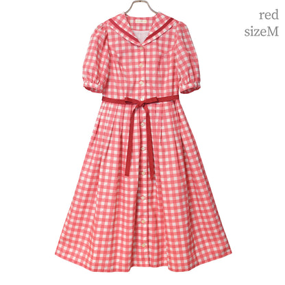 Melody Gingham checkセーラーワンピース