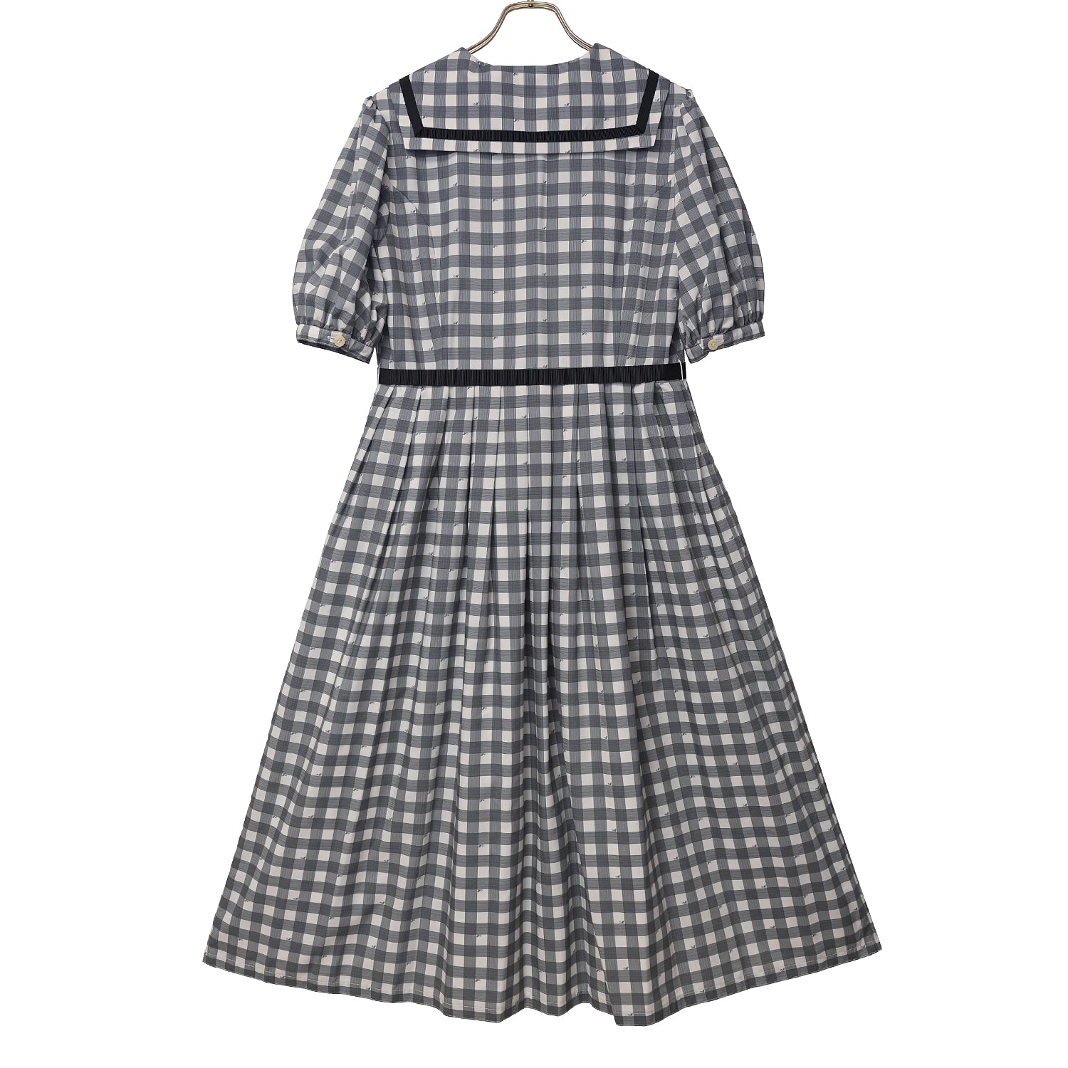 メルメモ Fairy love Gingham check ワンピース Melody Gingham checkセーラーワンピース-Melody BasKet(メロディ