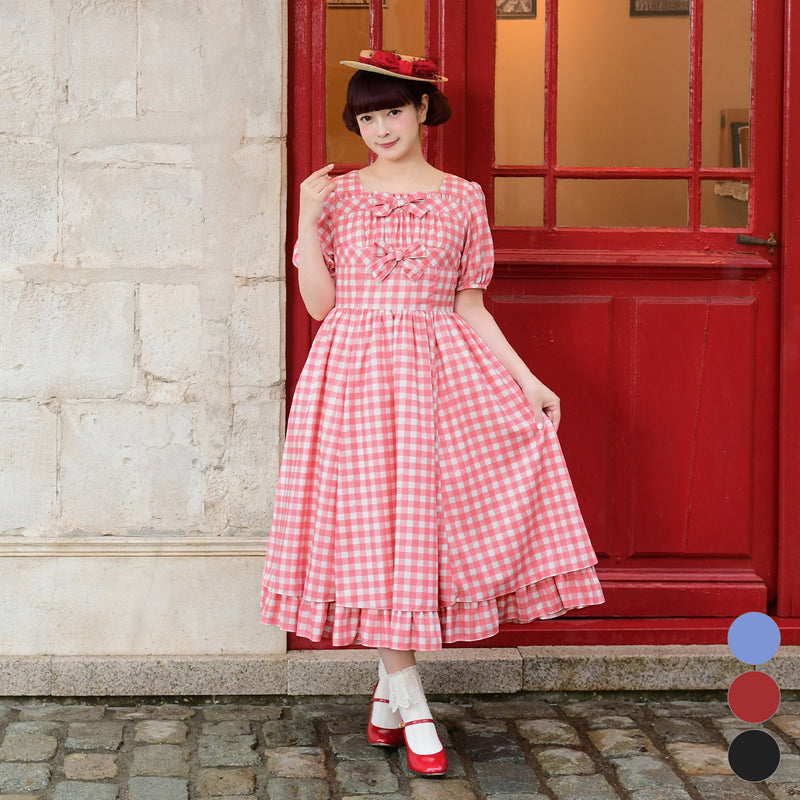 Melody Gingham checkリボンワンピース