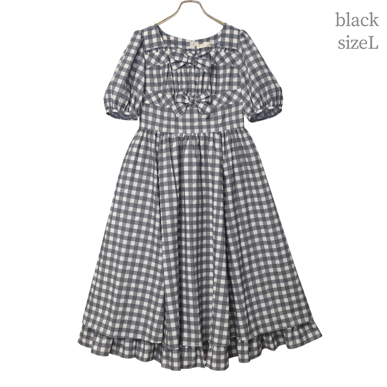 Melody Gingham checkリボンワンピース-Melody BasKet(メロディ