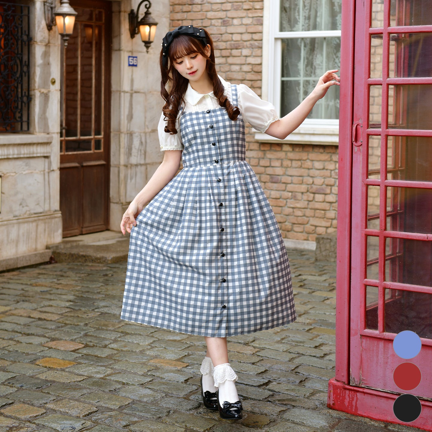 Melody Gingham checkジャンパースカート