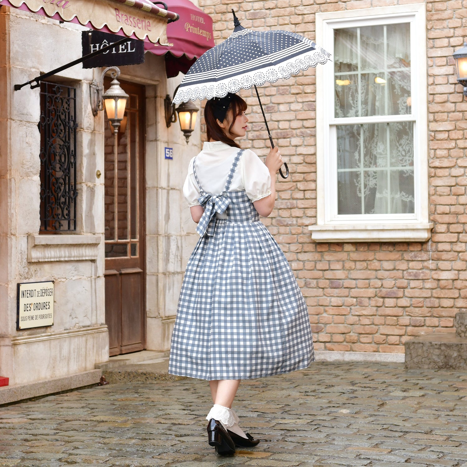Melody Gingham checkジャンパースカート-Melody BasKet(メロディ