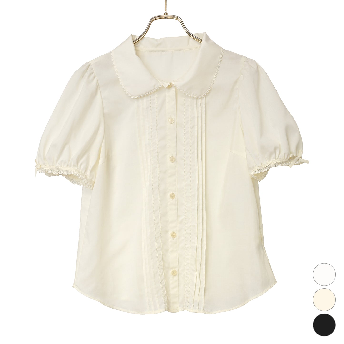 ラウンドカラーピンタックブラウス