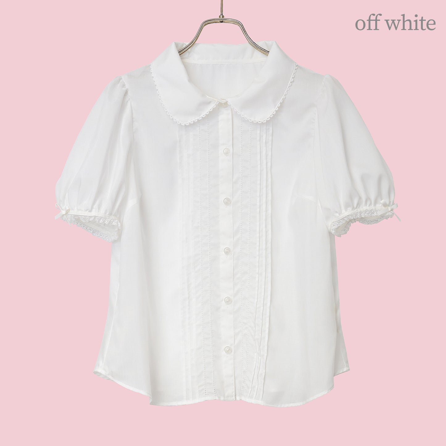 ラウンドカラーピンタックブラウス