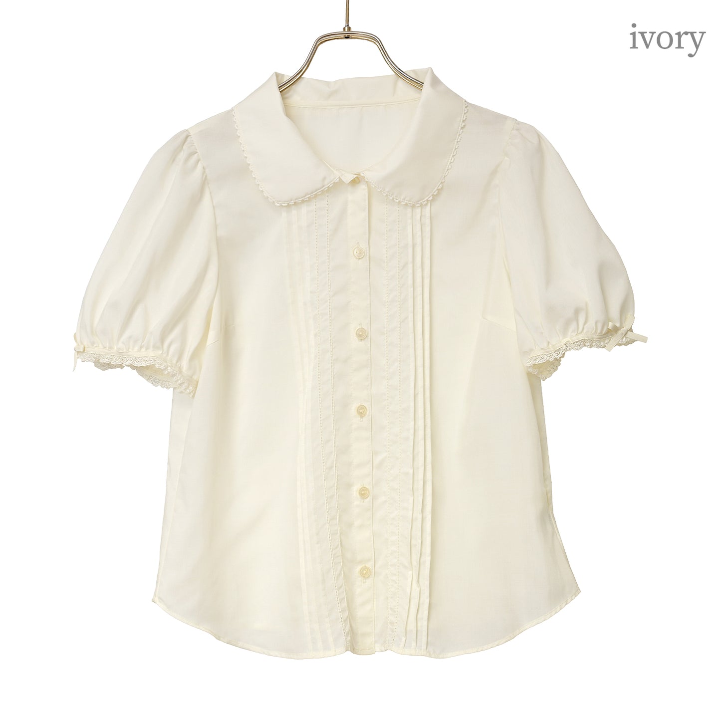 ラウンドカラーピンタックブラウス