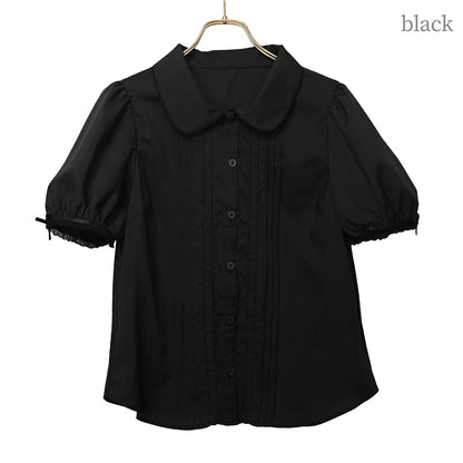 ラウンドカラーピンタックブラウス