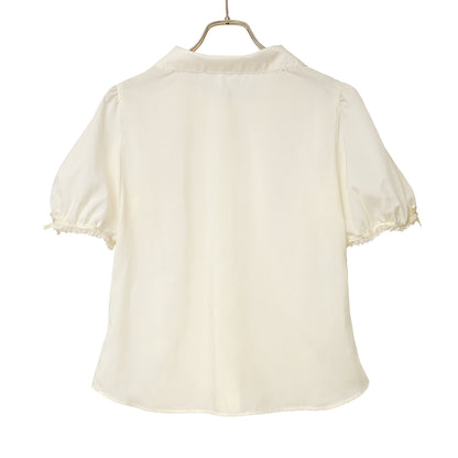 ラウンドカラーピンタックブラウス