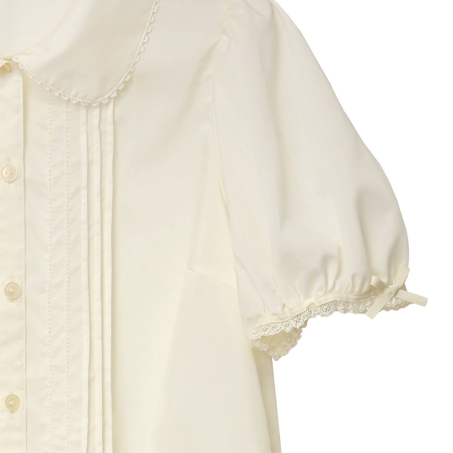 ラウンドカラーピンタックブラウス